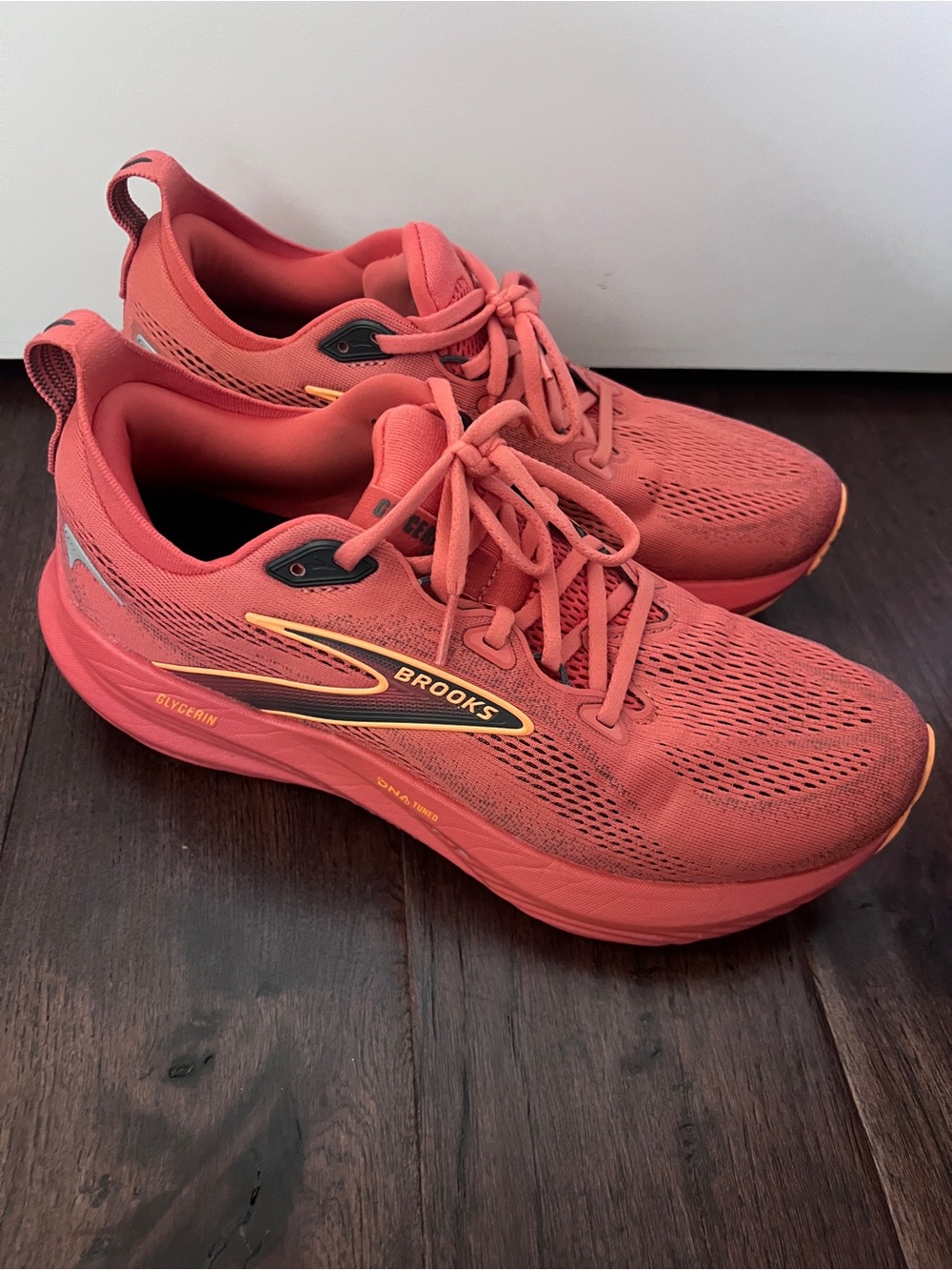 Brooks Men's Athletic Shoes in Coral with Yellow/orange Accent